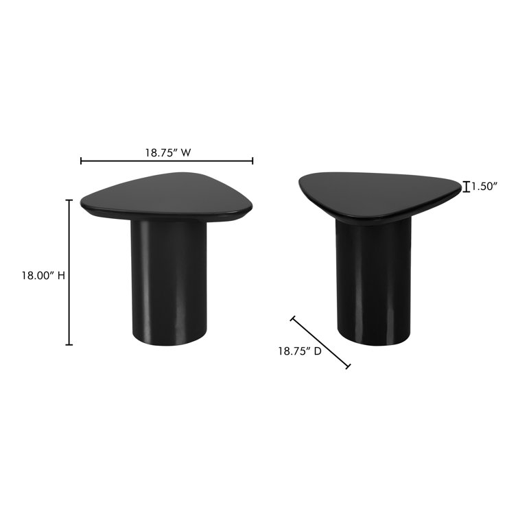 Black Gloss Triangular MDF End Table
