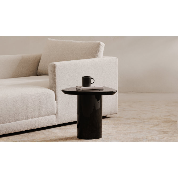 Black Gloss Triangular MDF End Table