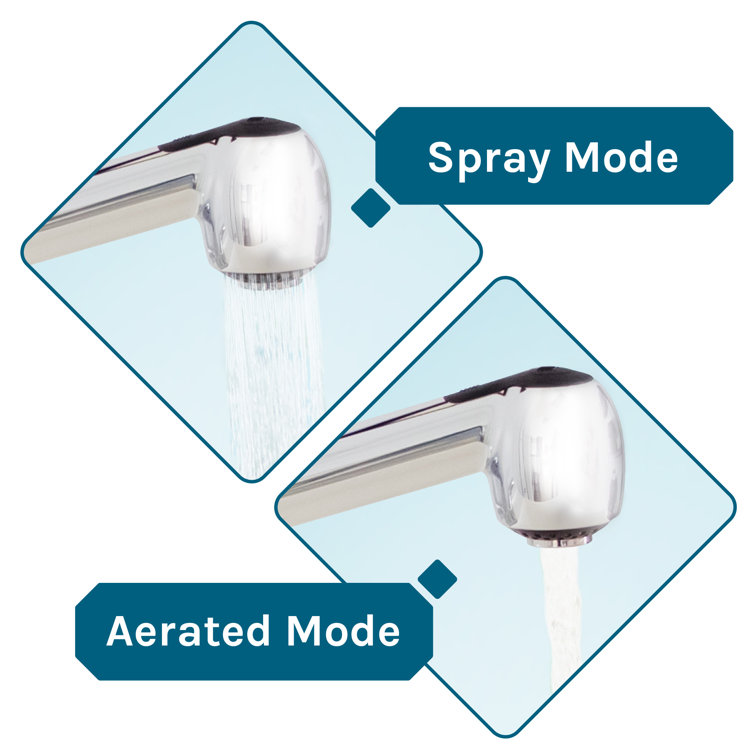 White Thermoplastic Freestanding Utility Sink with Pull-Out Faucet