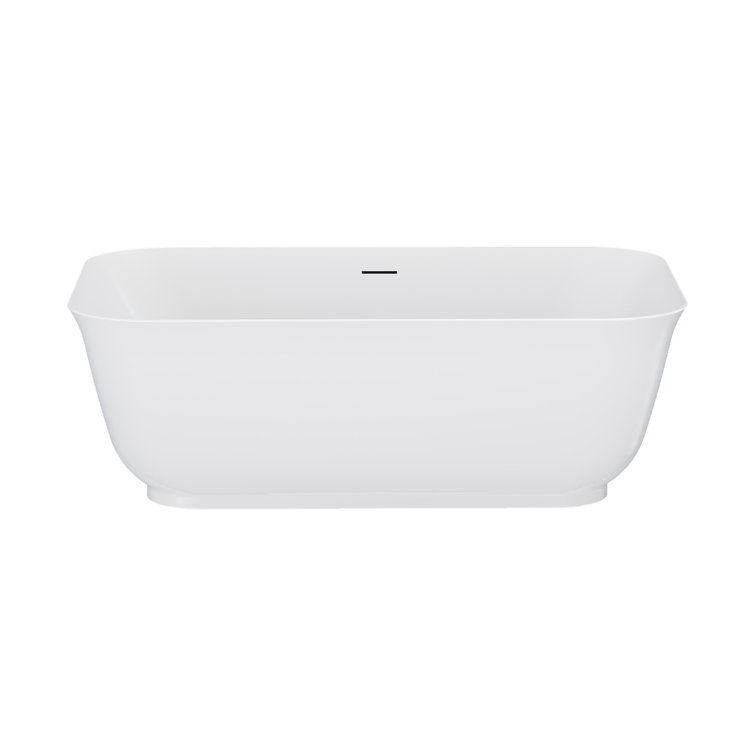 Mina 59.1'' White Acrylic Freestanding Soaking Bathtub