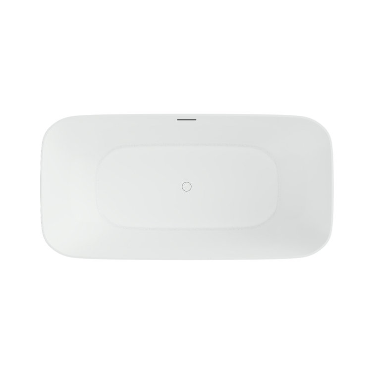 Mina 59.1'' White Acrylic Freestanding Soaking Bathtub