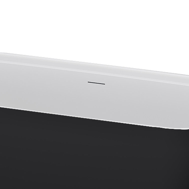 Panya 63'' Black and White Freestanding Acrylic Soaking Bathtub