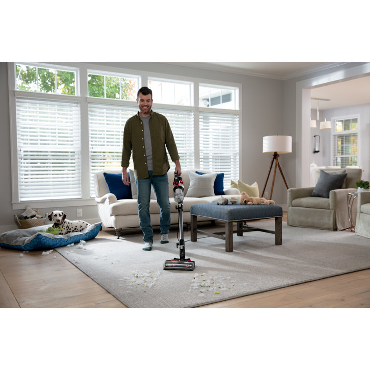 Clean View Slim Corded Stick Vacuum for Pets in Black and Red
