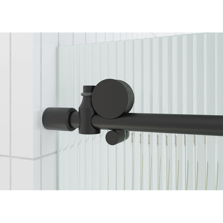Galaxy 60" Frameless Fluted Glass Sliding Bathtub Door