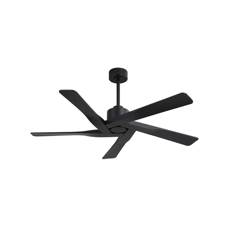 64" Matte Black ABS Blade Ceiling Fan with Remote