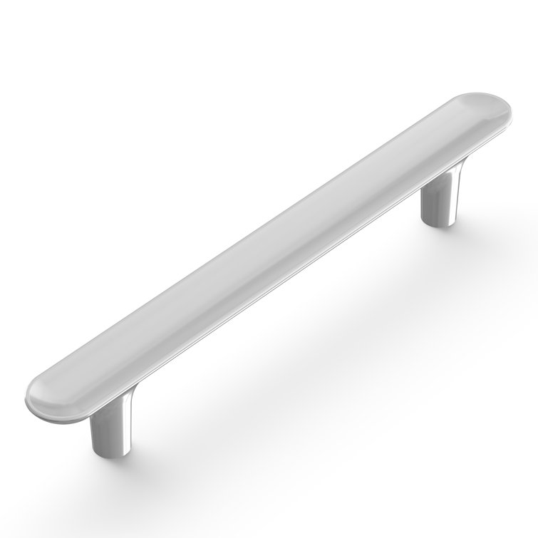 Polished Chrome Modern Kitchen Cabinet Handles, 5-1/16"