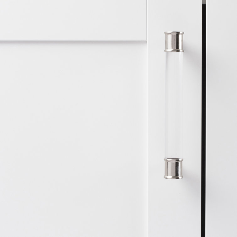 Brushed Nickel and Clear Acrylic Bar Cabinet Pull