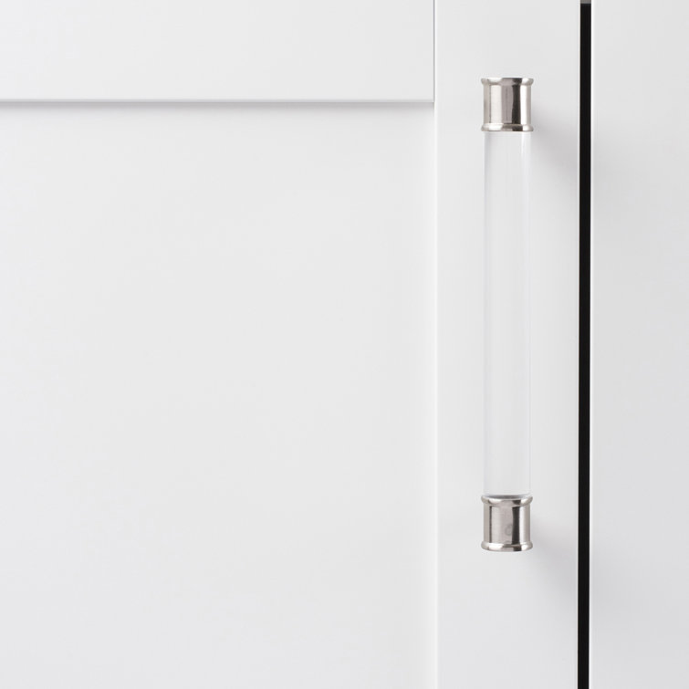 7-inch Clear Acrylic and Satin Nickel Bar Cabinet Pull