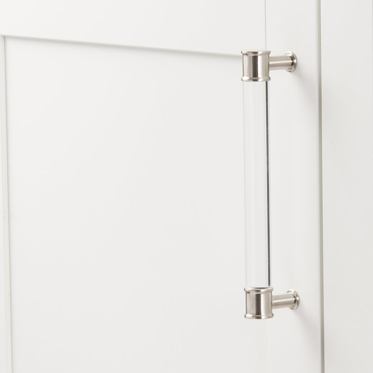 7-inch Clear Acrylic and Satin Nickel Bar Cabinet Pull