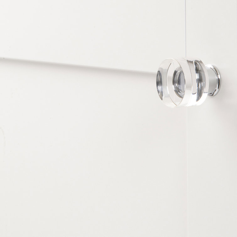 Midway 1 1/4" Clear Acrylic and Chrome Mushroom Knob
