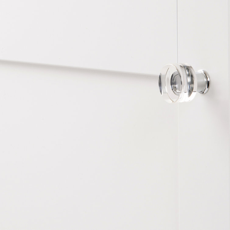 1.25" Clear Acrylic and Chrome Round Cabinet Knob Multipack
