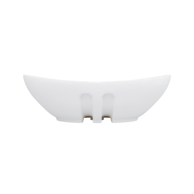 Eclisse 23" x 15" White Ceramic Oval Vessel Sink