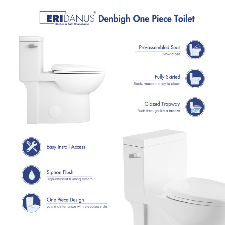 Denbigh Chair Height Elongated White Ceramic Toilet