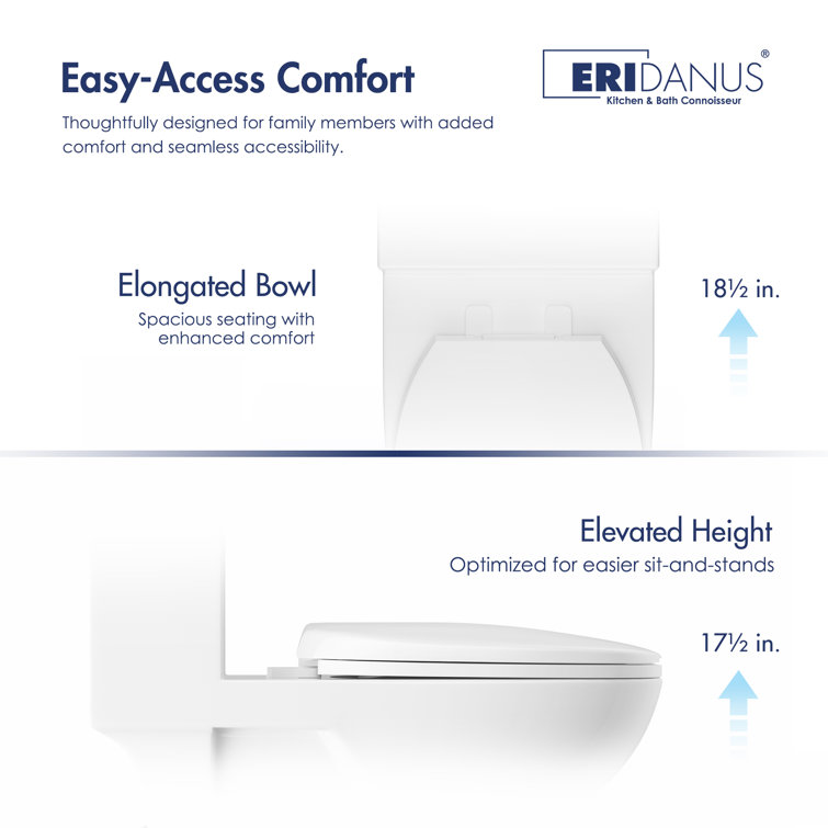 Denbigh Chair Height Elongated White Ceramic Toilet