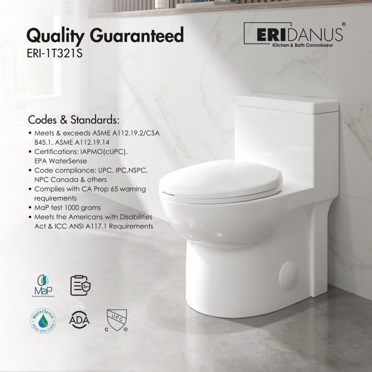 Denbigh Chair Height Elongated White Ceramic Toilet