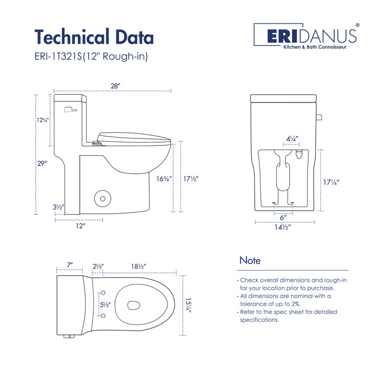 Denbigh Chair Height Elongated White Ceramic Toilet