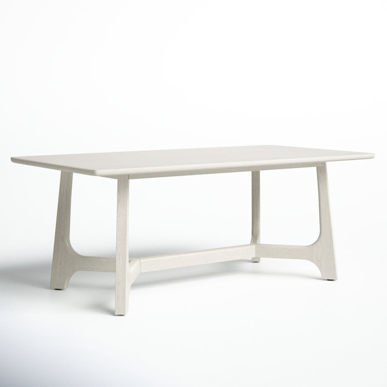 Burk 76" White Wash Trestle Dining Table