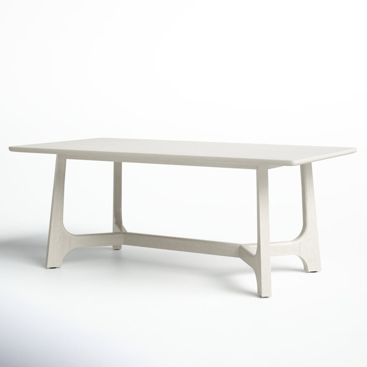 Burk 76" White Wash Trestle Dining Table
