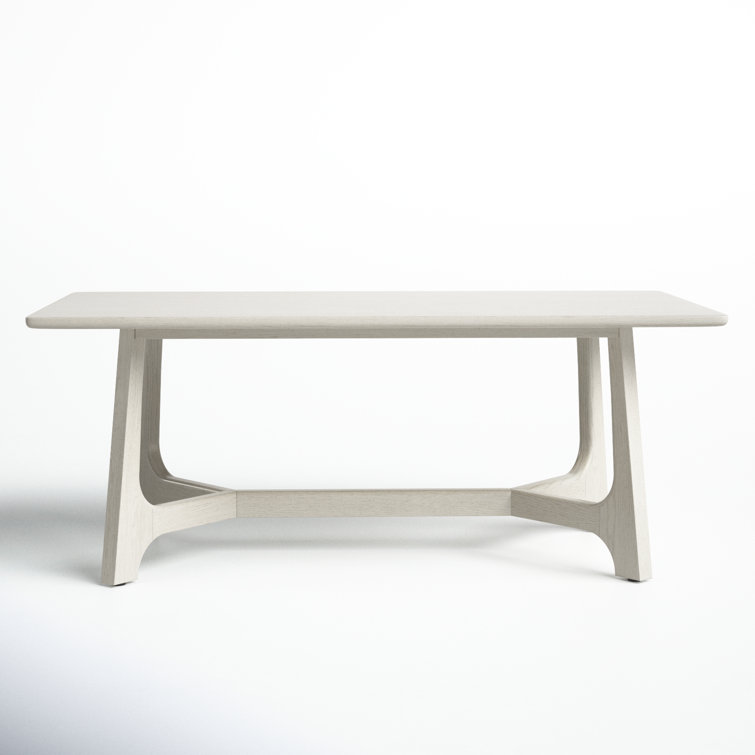 Burk 76" White Wash Trestle Dining Table