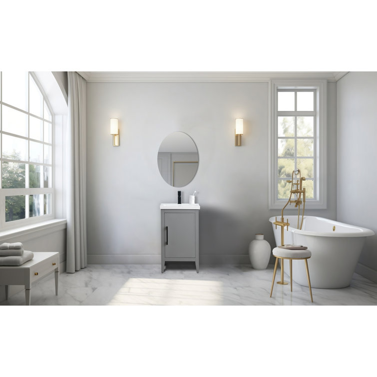 20'' Cashmere Gray Single Bathroom Vanity with Ceramic Top