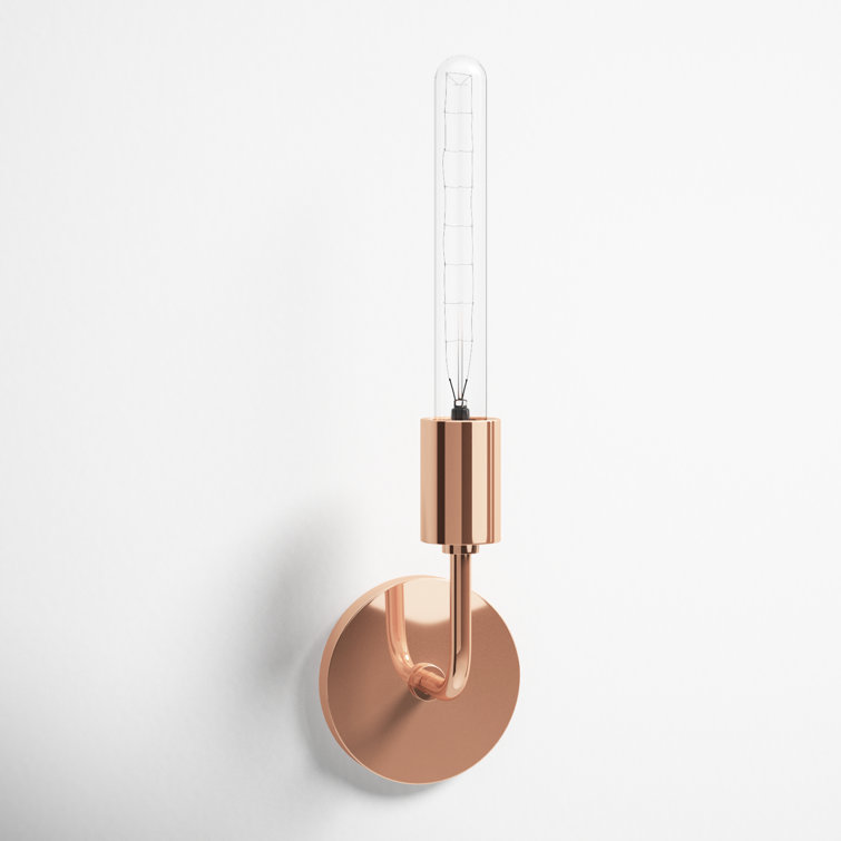 Polished Copper Dimmable Single Light Wall Sconce