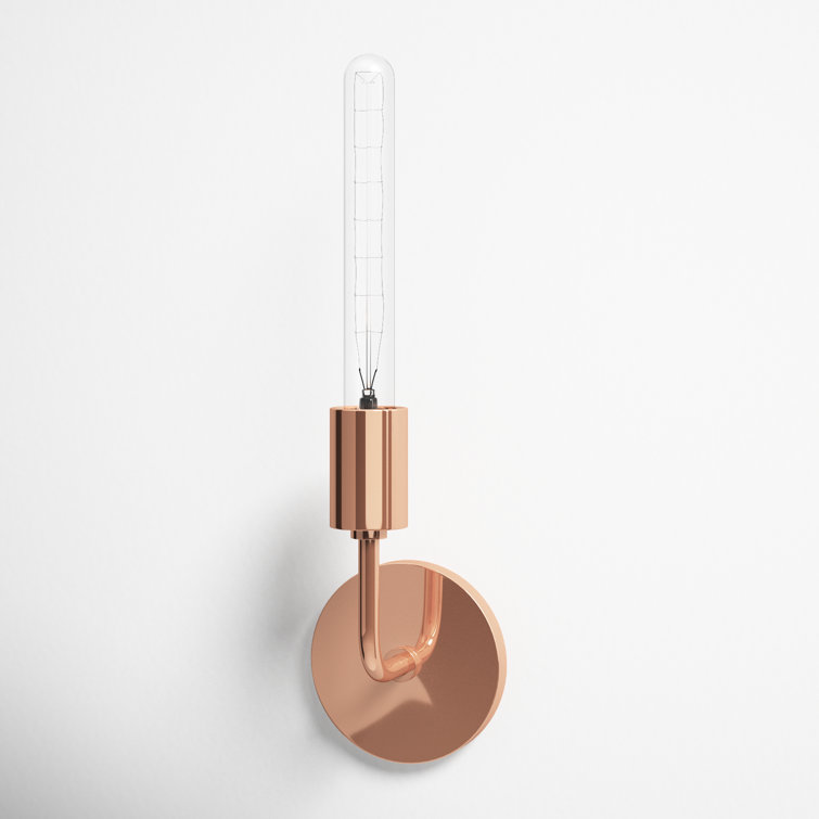 Polished Copper Dimmable Single Light Wall Sconce