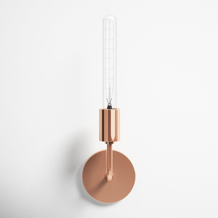 Polished Copper Dimmable Single Light Wall Sconce