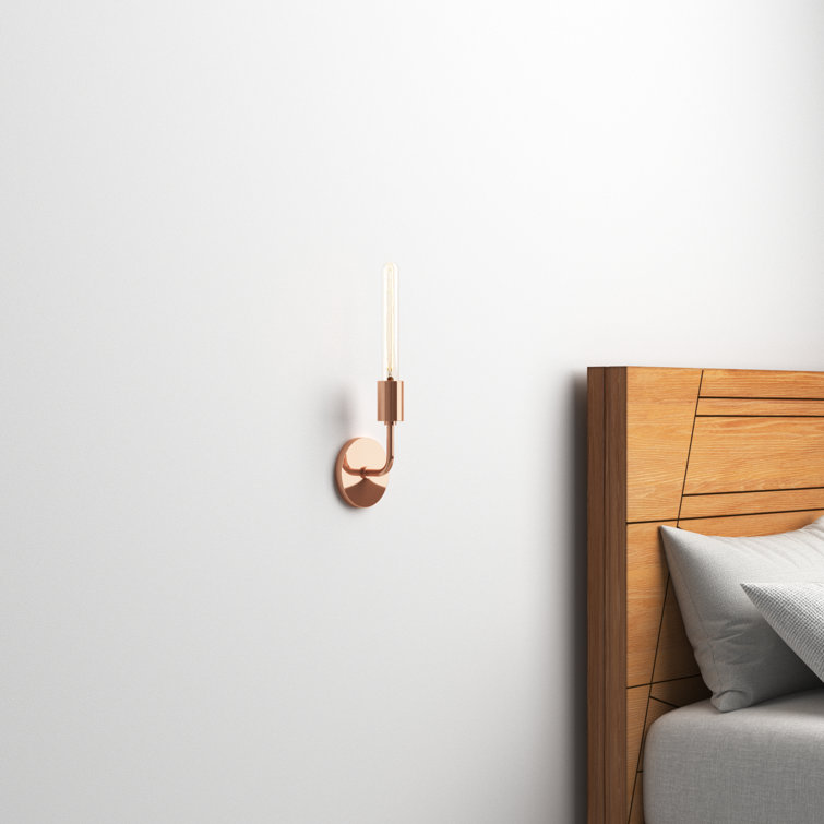 Polished Copper Dimmable Single Light Wall Sconce