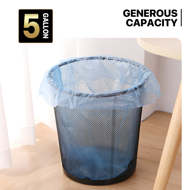 Black Metal Mesh Open-Top Waste Basket Set