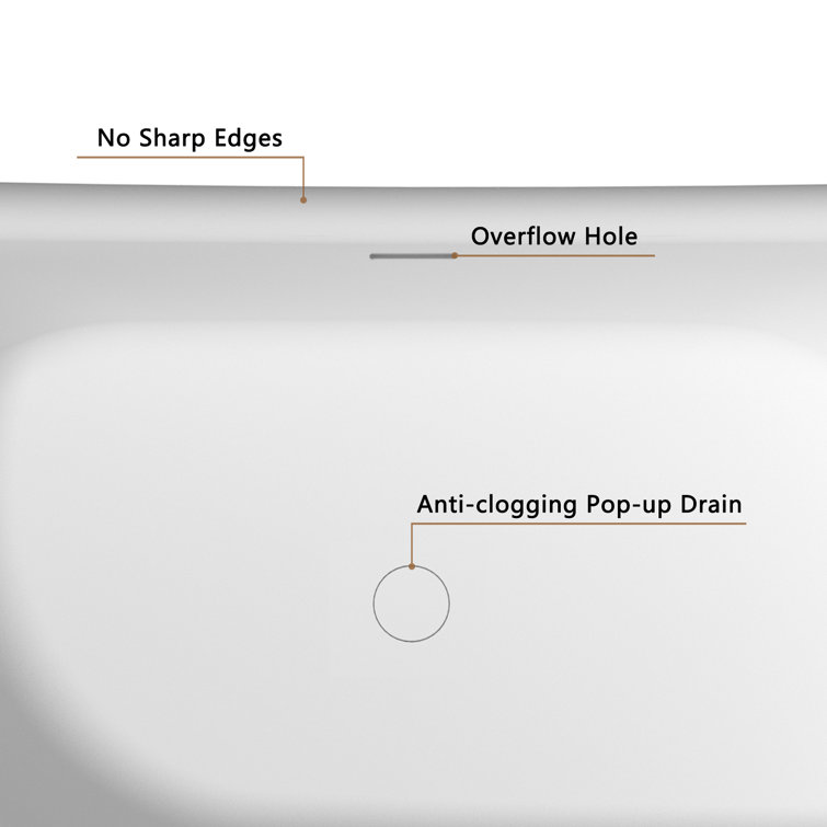 67" Matte White Stone Resin Freestanding Soaking Bathtub