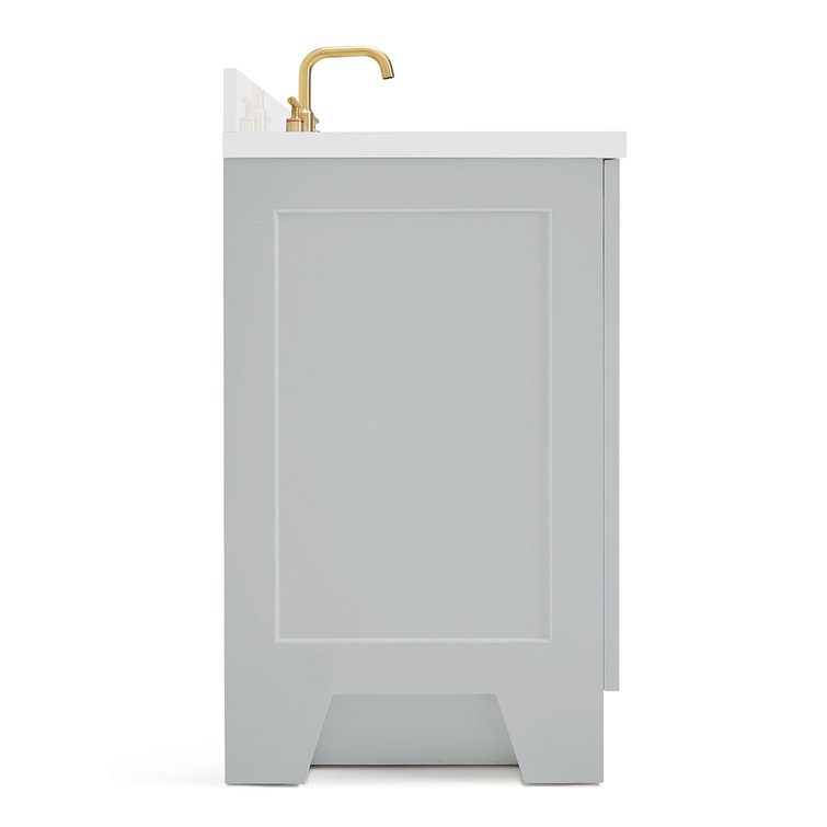 Taylor 43-inch White Quartz Top Gray Single Sink Vanity