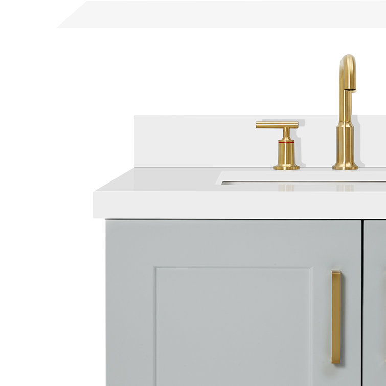 Taylor 43-inch White Quartz Top Gray Single Sink Vanity