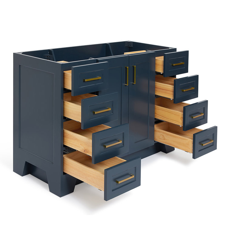 Midnight Blue 48'' Hardwood Single Bathroom Vanity Base