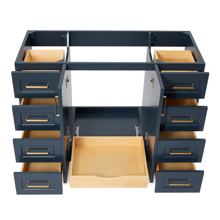Midnight Blue 48'' Hardwood Single Bathroom Vanity Base