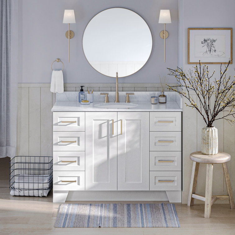 Taylor 48'' White Hardwood Single Bathroom Vanity