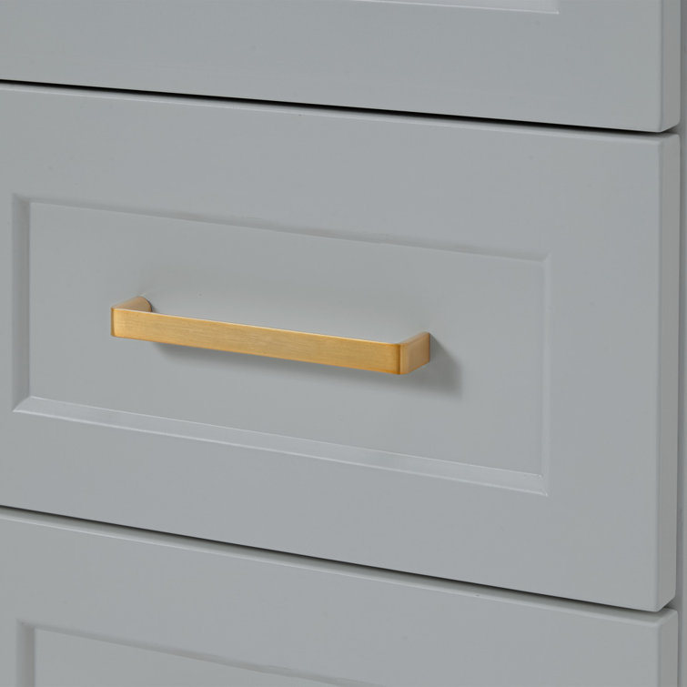 Taylor 54'' Gray Freestanding Single Bathroom Vanity Base with Brass Hardware
