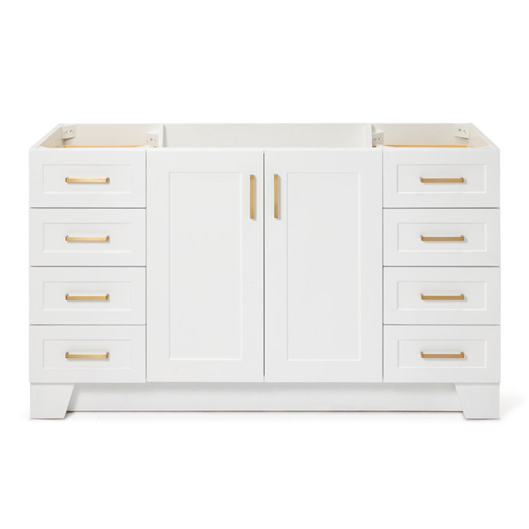 Taylor 60'' White Freestanding Single Vanity with Brass Hardware