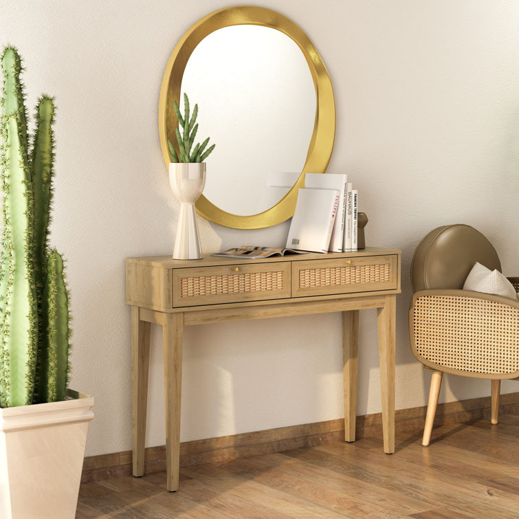 Bodrum 43" Natural Wood Console Table with Storage