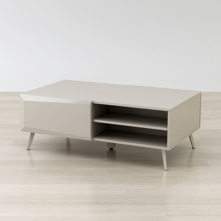 Altus 43" Gray Gloss Wood Coffee Table with Storage