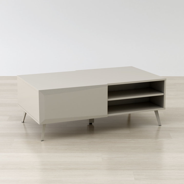 Altus 43" Gray Gloss Wood Coffee Table with Storage