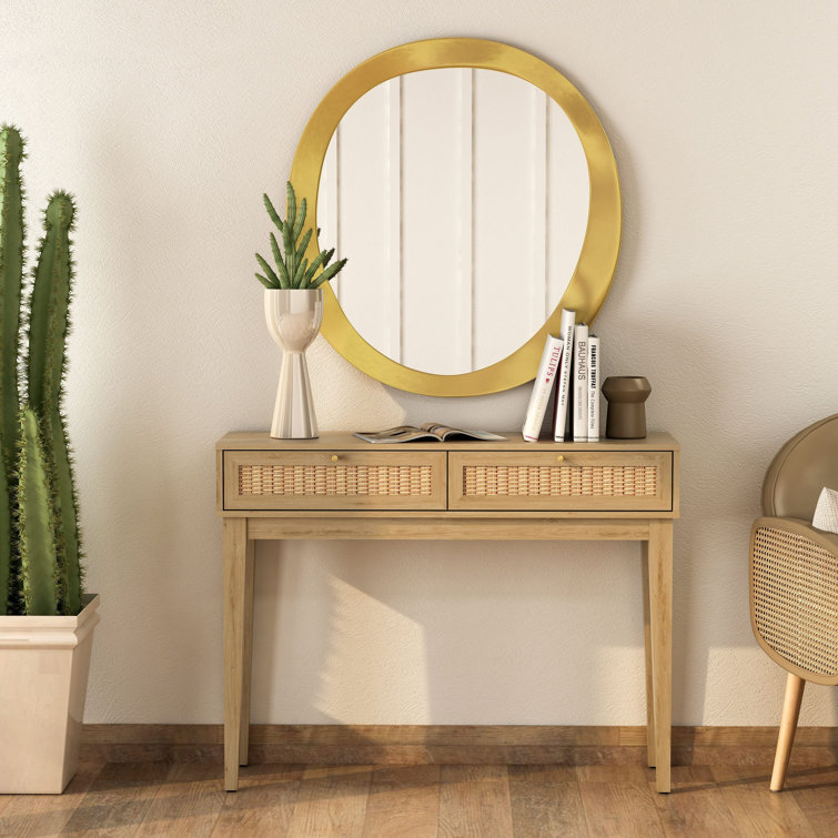 Bodrum 43" Natural Wood Console Table with Storage