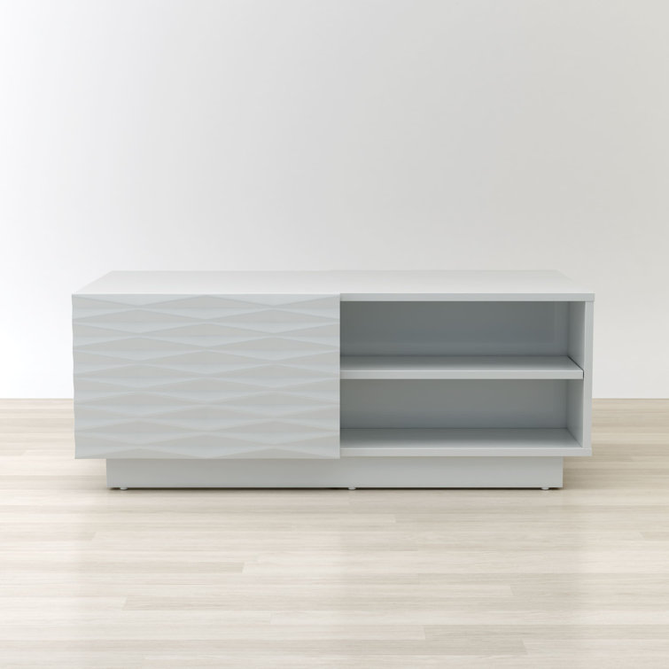 White Gloss Rectangular Wood Coffee Table with Storage