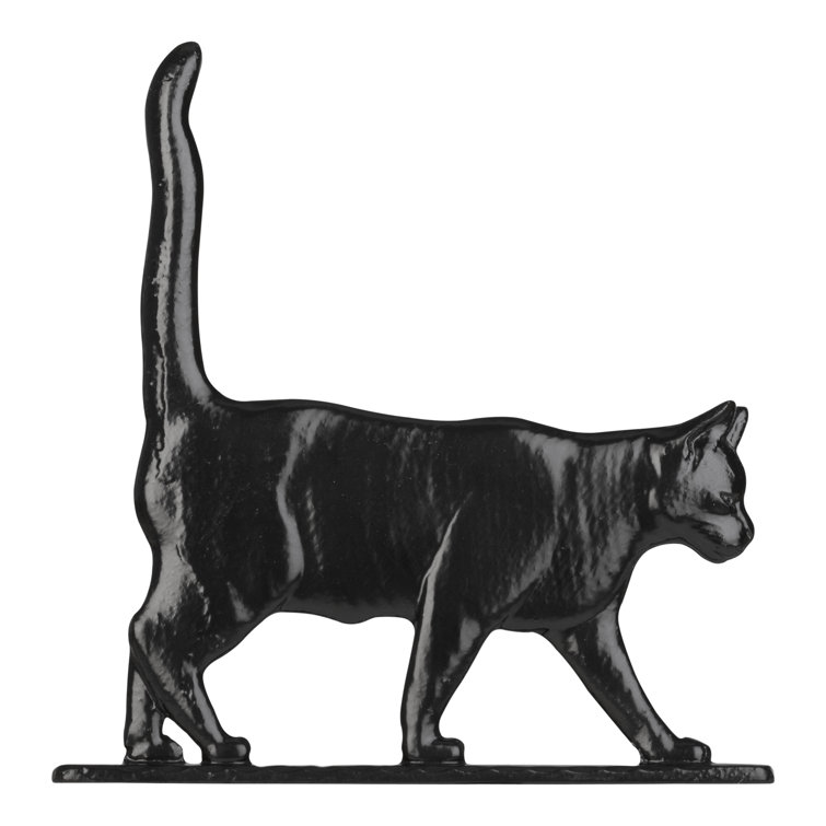 Black Recycled Aluminum Cat Standing Weathervane, 30 inches