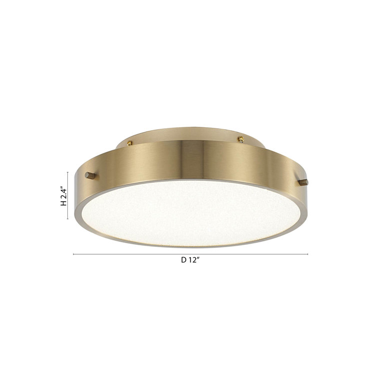 Bethel 12" Square Brass LED Flush Mount with Beaded Acrylic Diffuser