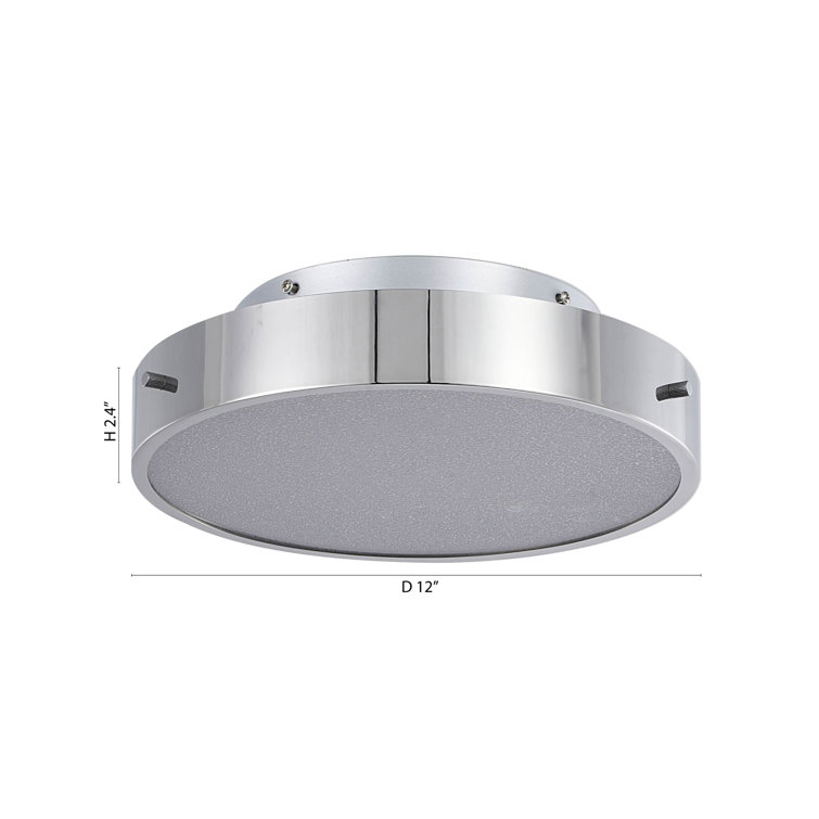 Bethel 12" Chrome LED Flush Mount with Clear Beaded Acrylic Diffuser