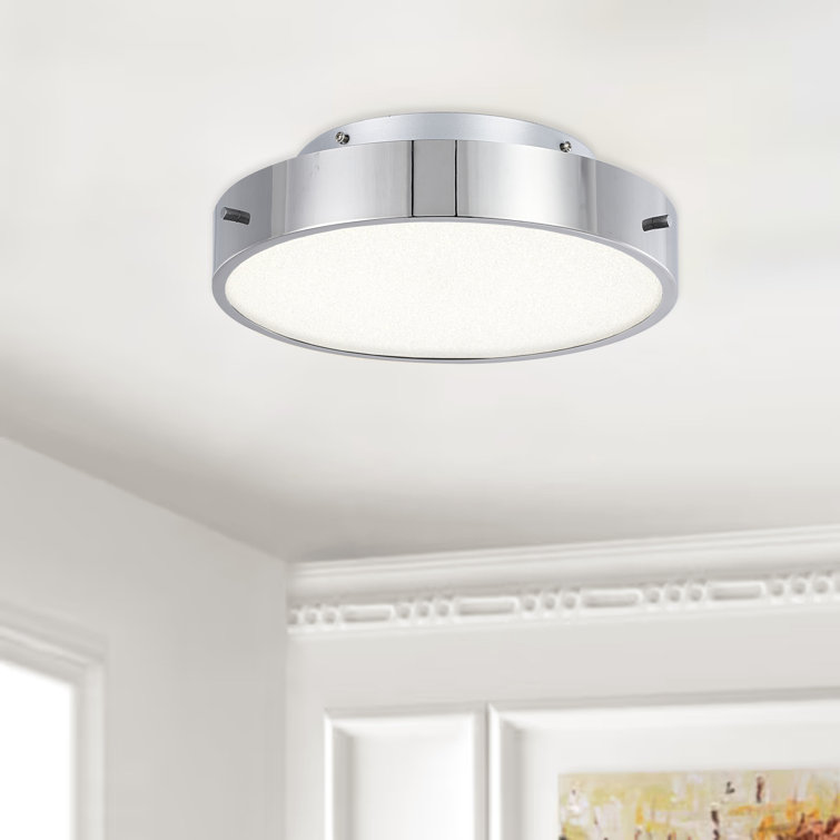 Bethel 12" Chrome LED Flush Mount with Clear Beaded Acrylic Diffuser