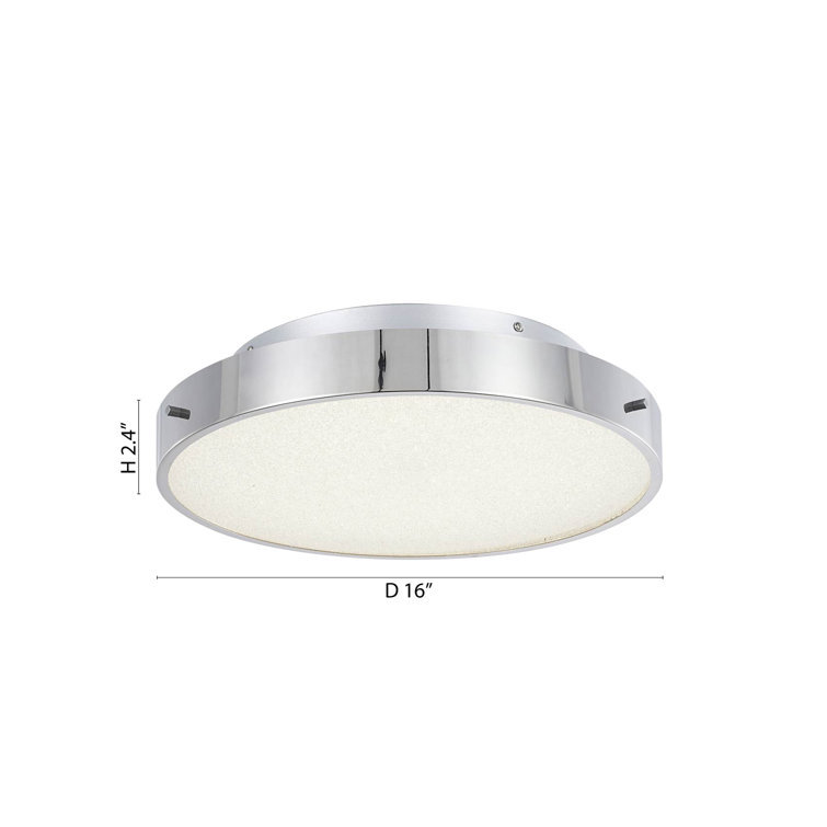 Bethel 16" Chrome LED Flush Mount with Acrylic Beaded Diffuser