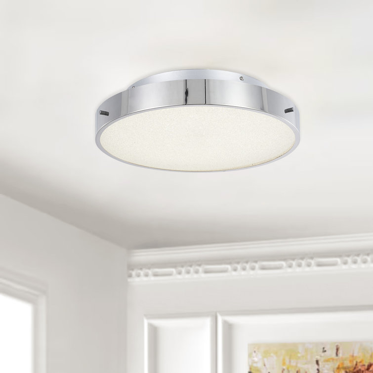 Bethel 16" Chrome LED Flush Mount with Acrylic Beaded Diffuser
