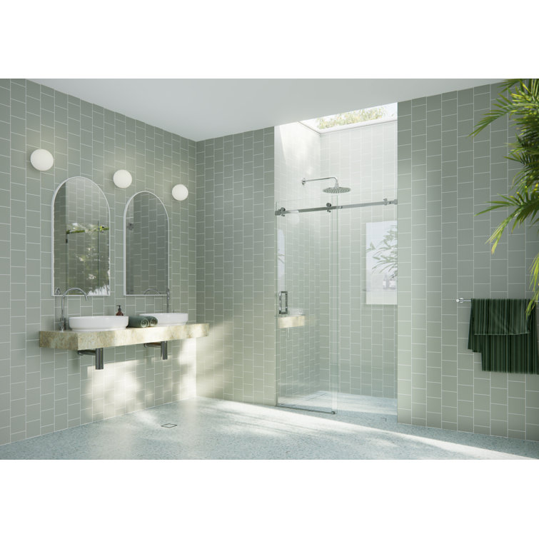 Astro 52" x 78" Frameless Glass Sliding Shower Door in Chrome