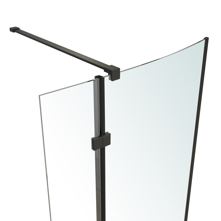60'' Black Framed Glass Shower Enclosure with Acrylic Base